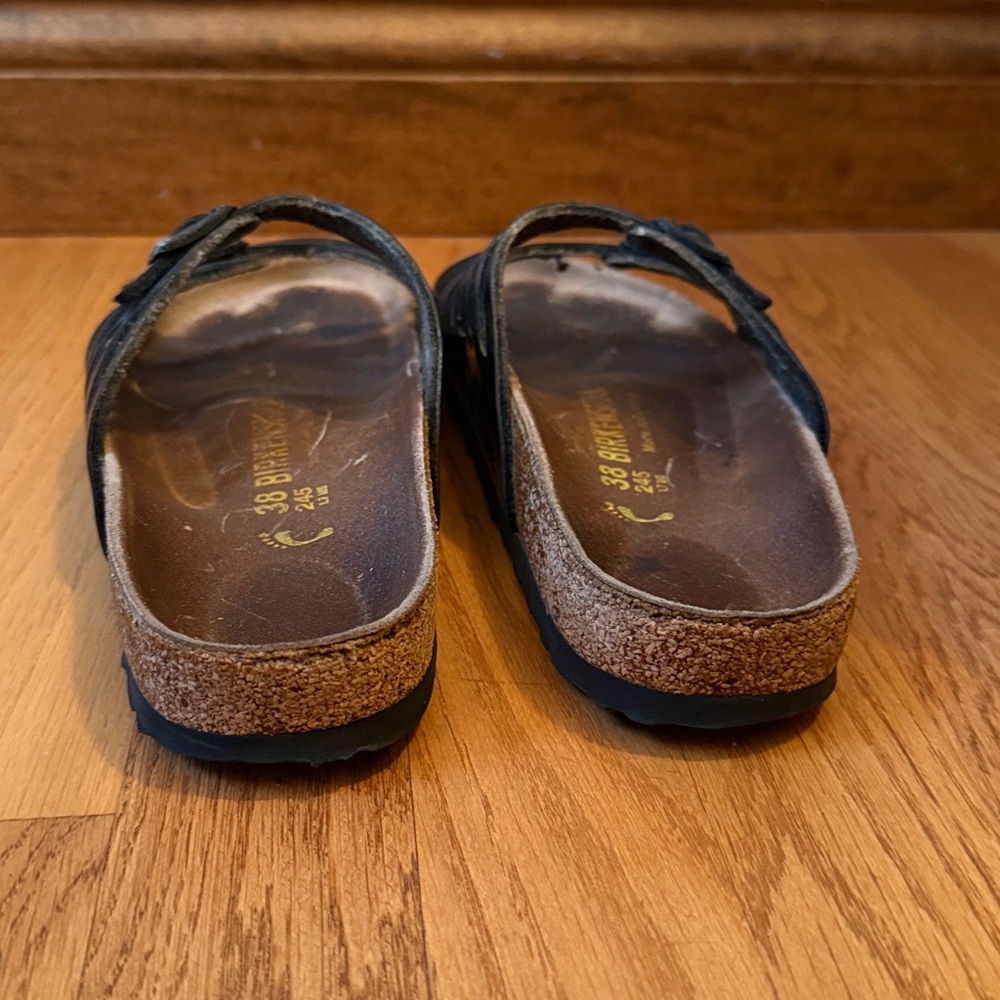 Birkenstock Granada Leather Sandals Black Unisex EU 38 Ladies 7 Men’s 5 Narrow - Picture 11 of 15